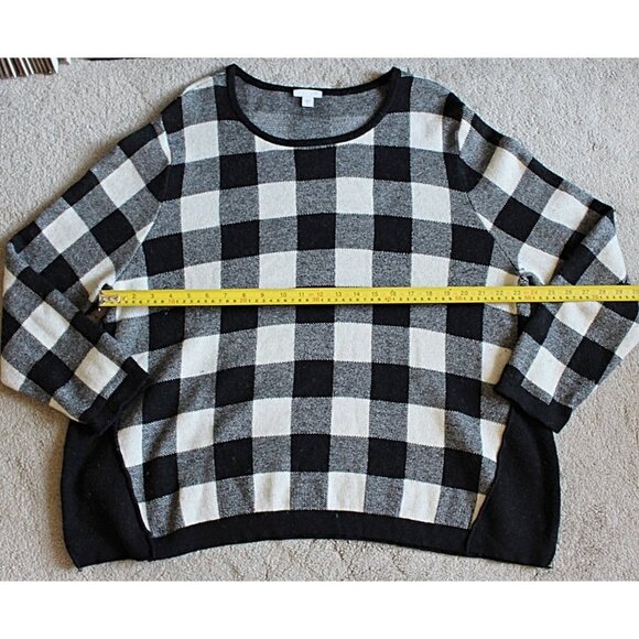 J Jill - Women's Buffalo Check Cotton Wool Blend Crewneck Pullover - XL - Picture 7 of 7
